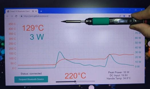 Pinecil V2 Bluetooth LE soldering iron gets a web interface - CNX Software