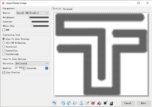 LaserGRBL Logo Line-to-Line tracing