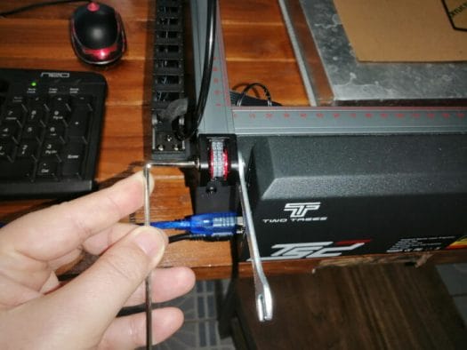 Loosen screws Y-axis laser engraver