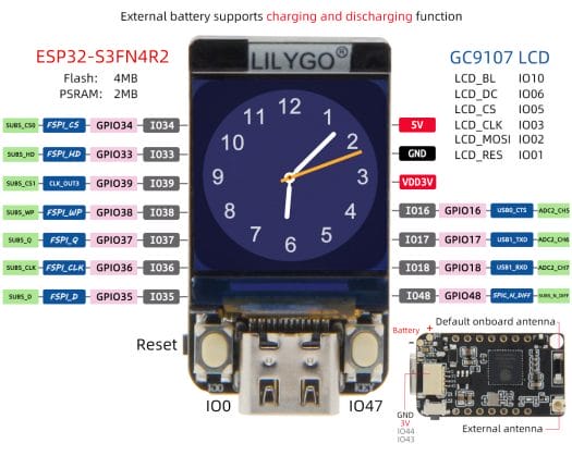 T-QT Pro pinout diagram T-QT Pro pinout diagram
