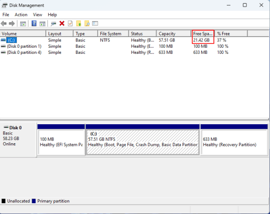 64GB eMMC limited disk space Windows 11