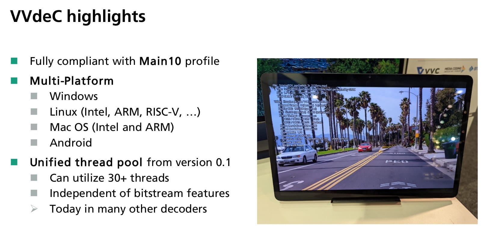 VVenC and VVdeC H.266 open source video encoder and decoder work on x86 and Arm