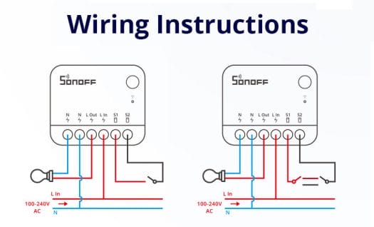 SONOFF MINIR4M Wiring instructions