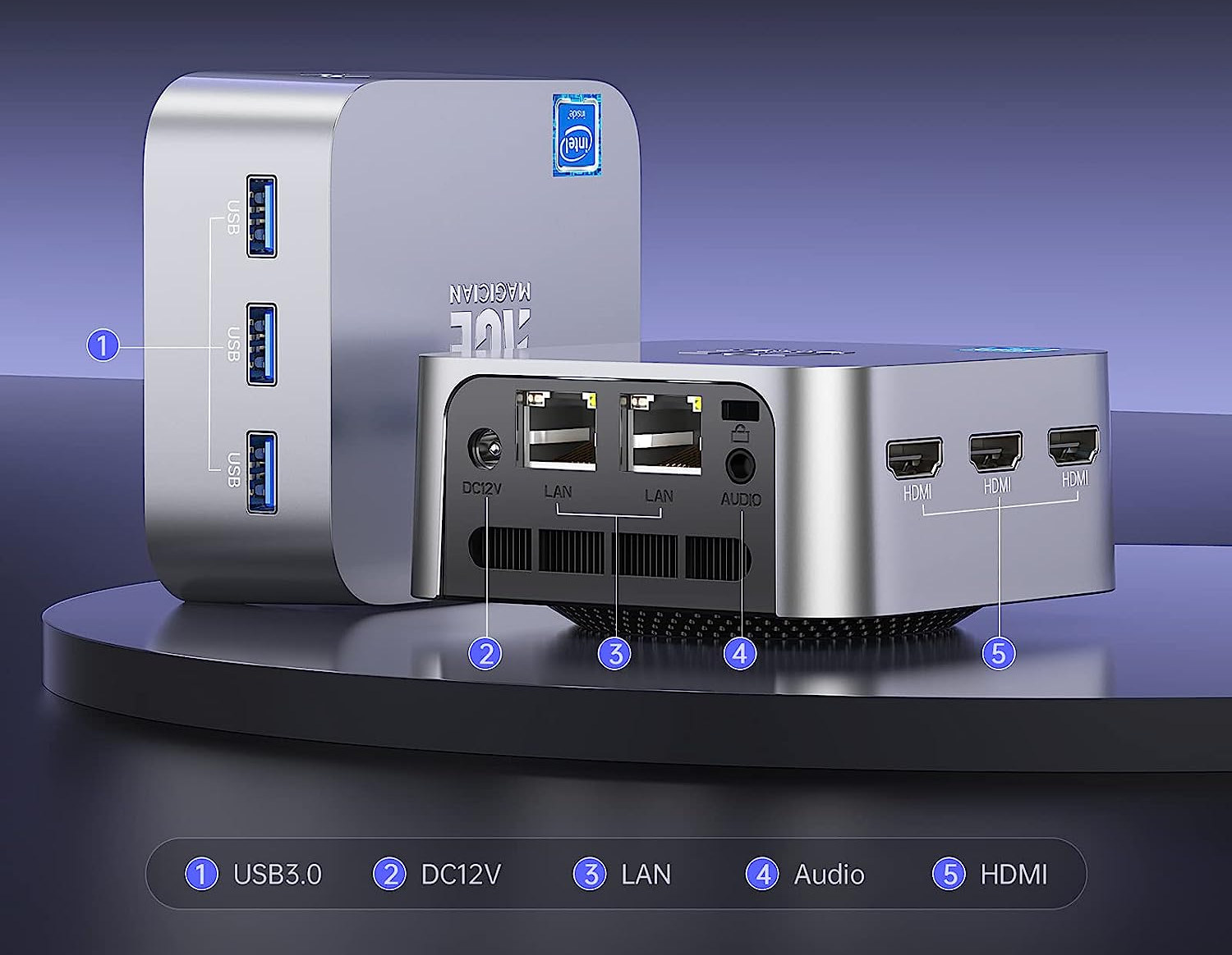 ACEMAGICIAN T8PLUS - Processor N95 mini PC comes with three HDMI ports,  dual GbE - CNX Software