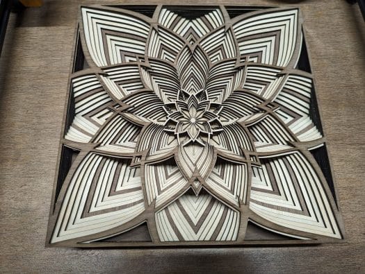 xTool D1 Pro 20W Review - Mandala Art with a 20W laser engraver and cutter  - CNX Software