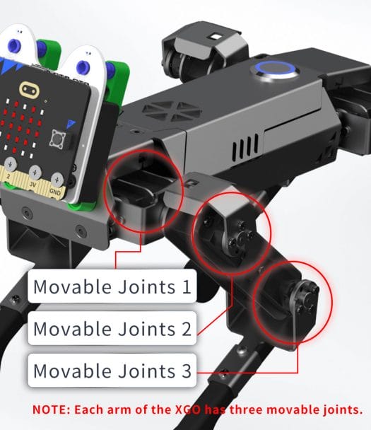 Micro:bit XGO Robot dog movable joints