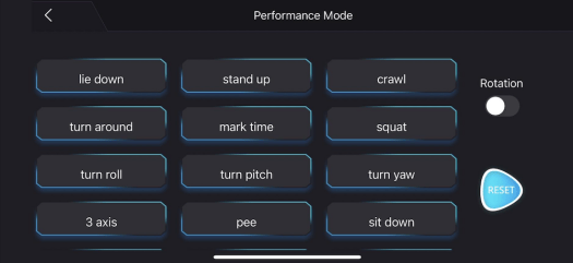 XGO App Performance Mode Postures