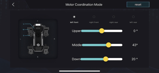 XGO robot app Motor Coordination Mode