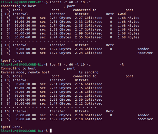 iKOOLCORE R1 Ubuntu 22.04 iperf3 1