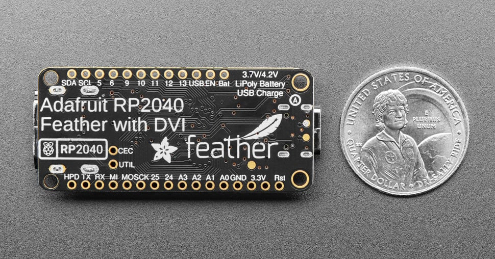 $15 Adafruit Feather RP2040 with DVI Output Port connects to your