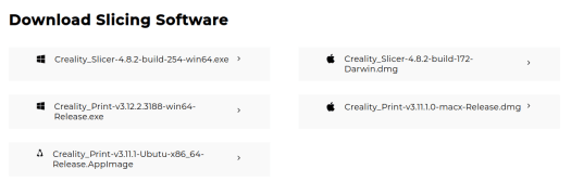 Creality 3D Printer Software Windows MacOS X Ubuntu