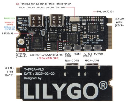 LILYGO T-FPGA M2 Key-B module