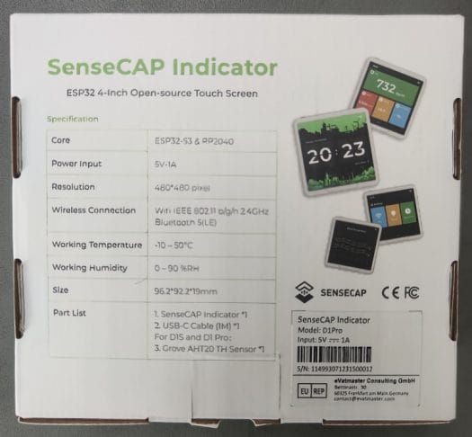 SenseCAP Indicator specifications