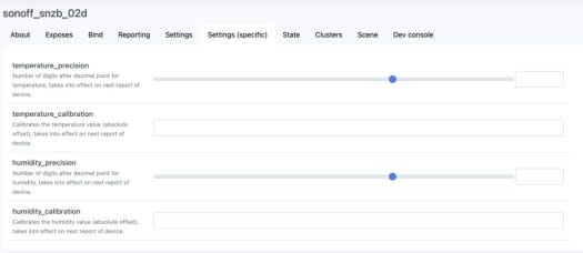 Sonoff SNZB-02D calibration in home assistant