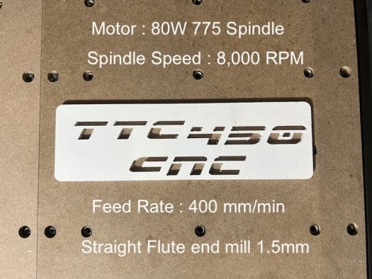 TwoTrees TTC 450 CNC review 80W spindle