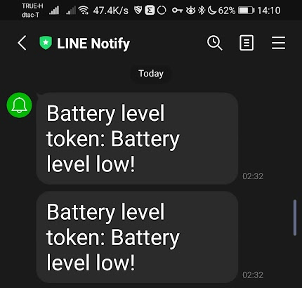 LINE Notify Battery Level