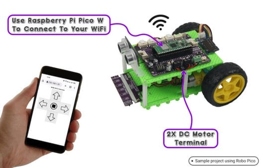 Robo Pico Robot Car WiFi Web interface