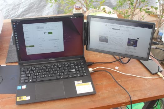 Soporte para computadora portátil con pantalla CrowView Ubuntu