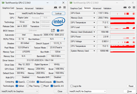 GPU Z Intel Iris Xe Graphics