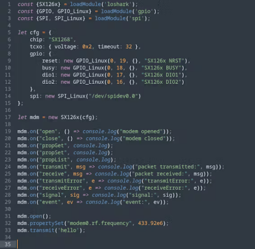 LoShark L1 JavaScript example LoShark L1 JavaScript example