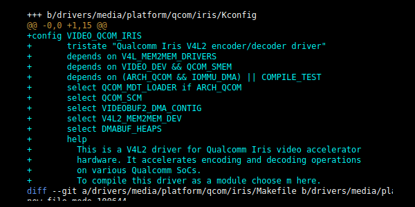 Qualcomm Iris V4L2 video encoder decoder driver