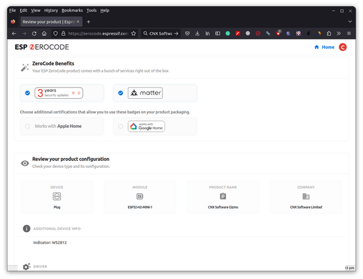 Review CNX Software Gizmo Matter Device