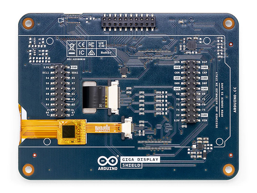 Arduino GIGA R1 WiFi board gets touchscreen display shield - CNX