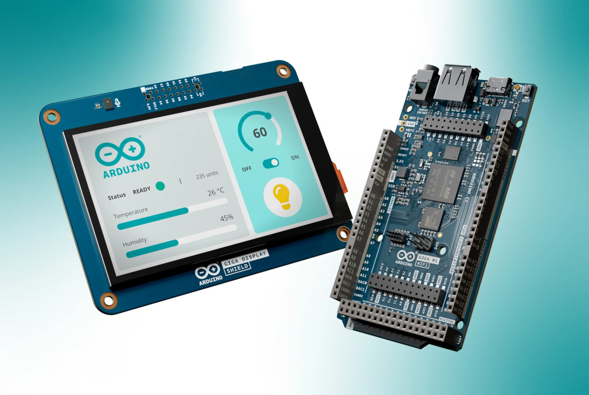Arduino GIGA R1 WiFi board gets touchscreen display shield - CNX Software