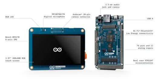 Arduino GIGA R1 WiFi touchscreen display shield