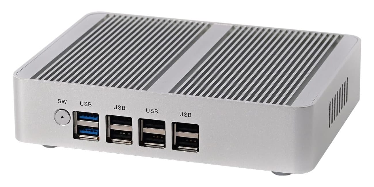 Intel N100 mini PC offers eight USB ports, NVMe and SATA storage