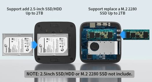 Processor N95 SATA drive M.2 NVMe SSD