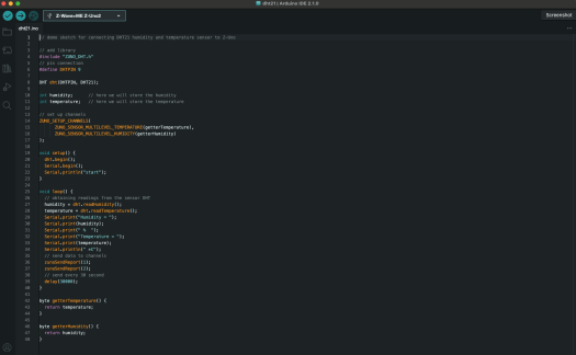 Z Wave.me.Uno2 DHT21 Z Wave.me Z-Uno2 DHT21 Arduino code sample