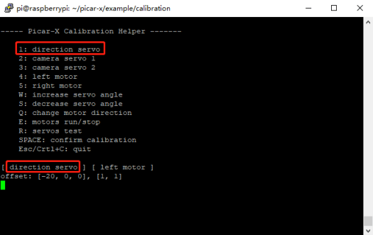 Calibration Direction Servo