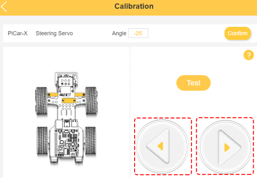 EzBlock Studio PiCAR-X Calibrate Steering