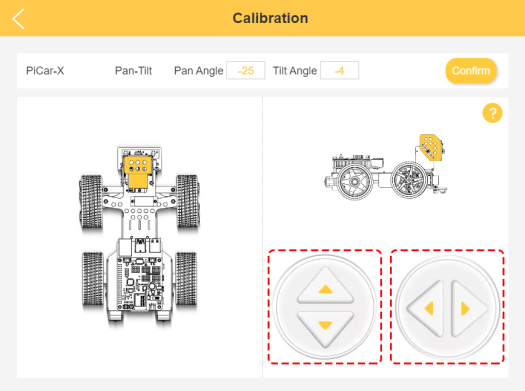 EzBlock Studio PiCar-X Calibrate Pan Tilt