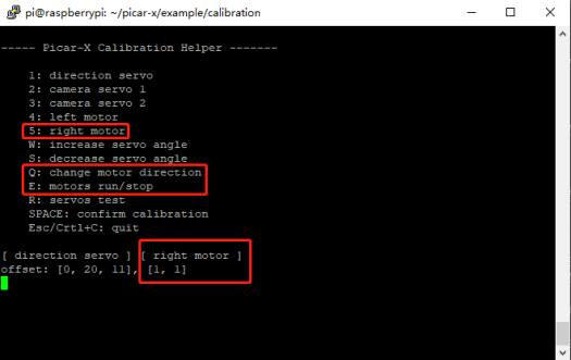 PICAR-X Calibrate Direction Motor