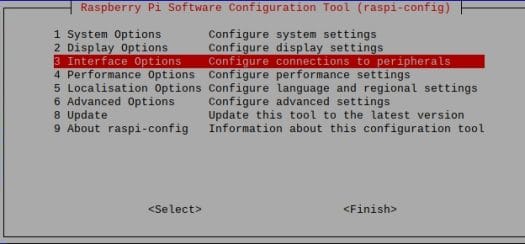 raspi-config Interface Options