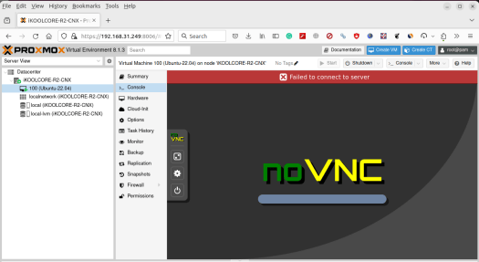 Ubuntu 22.04 Proxmox VE Passthrough VNC falla