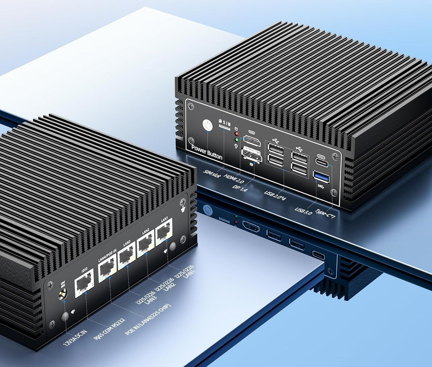 Fanless Intel N100 mini PC supports PoE power input, provides four