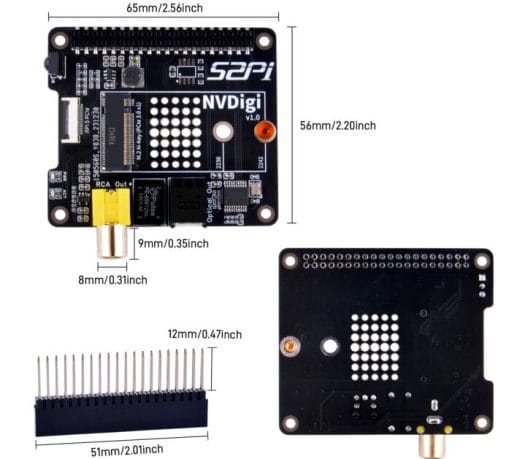 52Pi NVdigi Expansion Board Dimensions