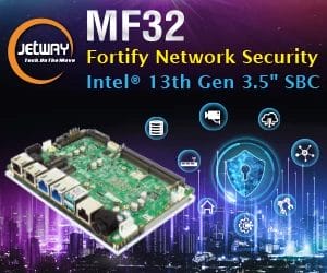 Jetway MF32 3.5-inch SBC with 13th Gen Intel Raptor Lake processor